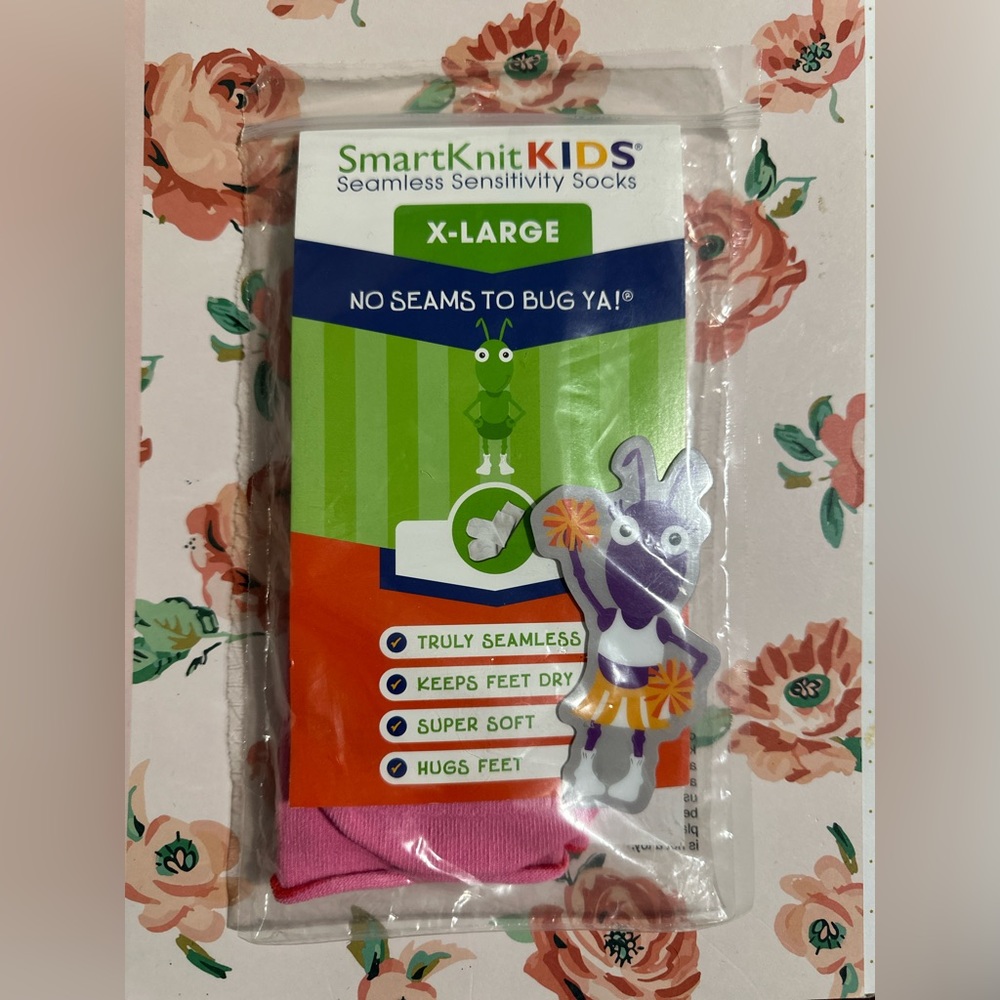 Smart Knit Kids Seamless Sensitivity Socks X- Pink